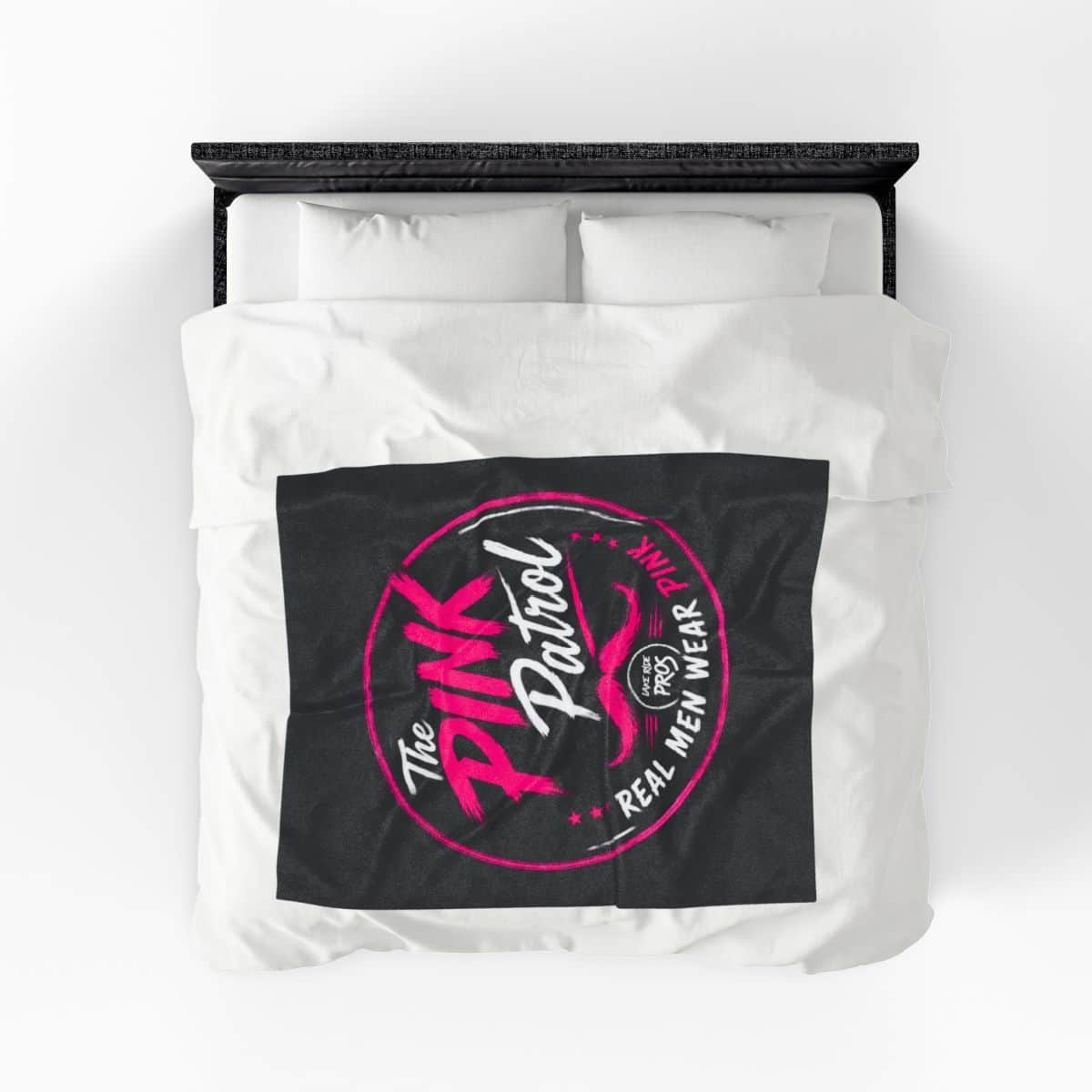 The Pink Patrol Real Men Wear Pink Velveteen Plush Blanket | Limited Edition PINK Patrol MERCH Collection