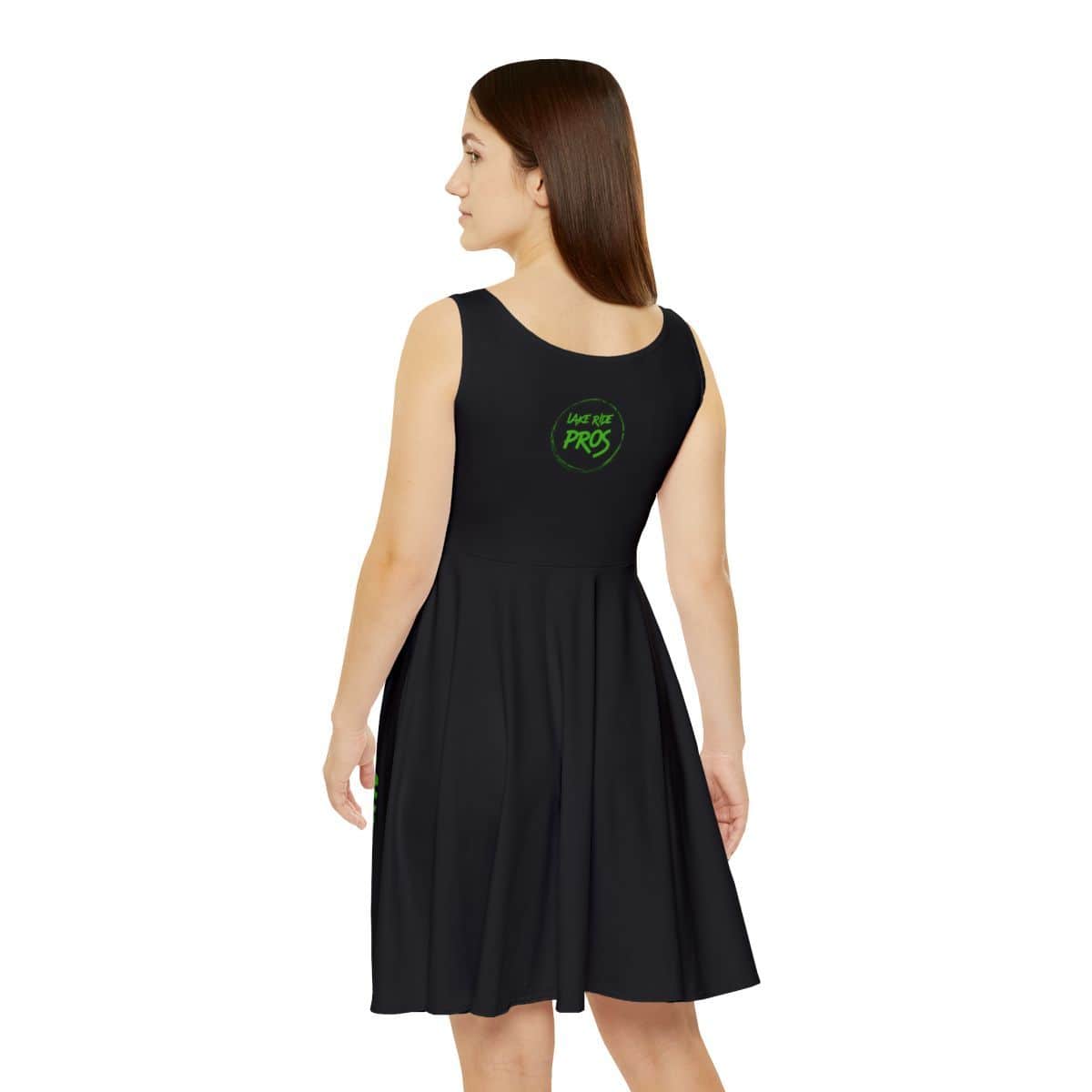 Lake Ride Pros Neon Green Logo Black Dress
