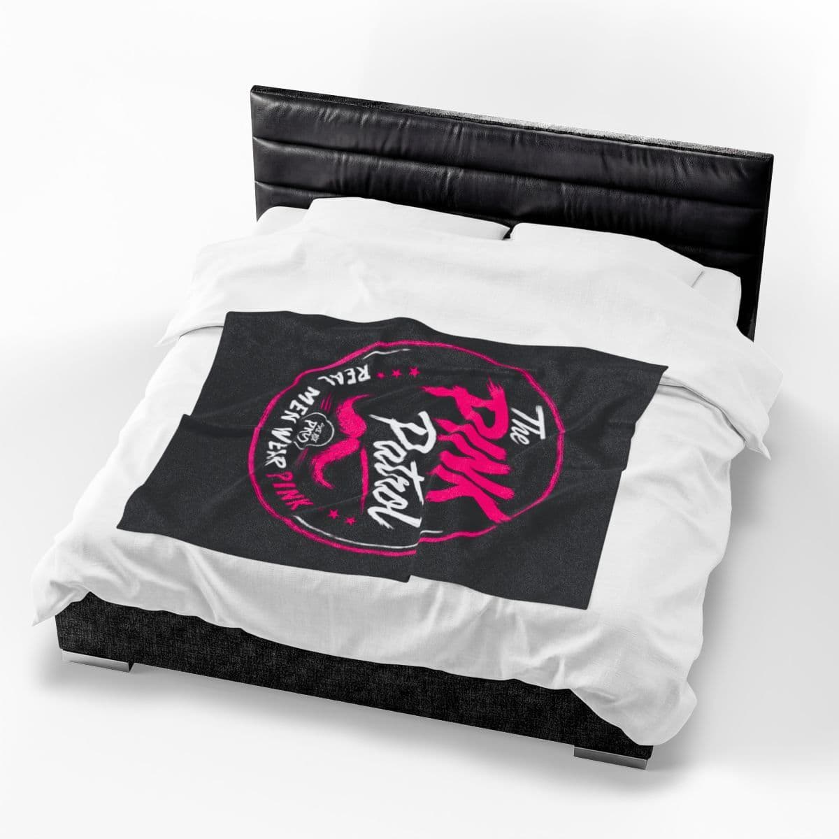 The Pink Patrol Real Men Wear Pink Velveteen Plush Blanket | Limited Edition PINK Patrol MERCH Collection